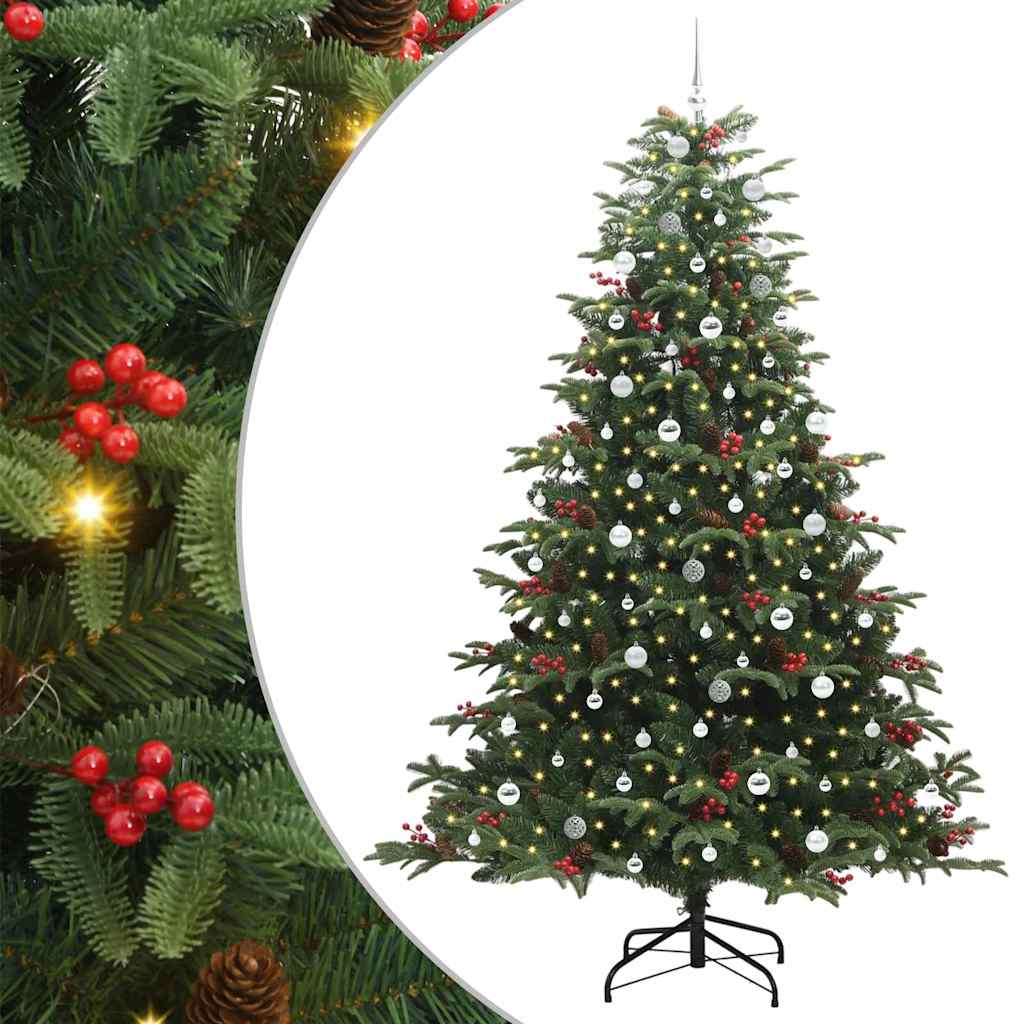 vidaXL Artificial Christmas Tree with 300 LEDs with Stand Green 240 cm 2