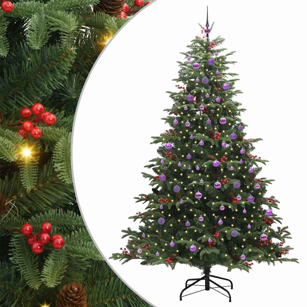 vidaXL Artificial Christmas Tree with 300 LEDs with Stand Green 240 cm 2