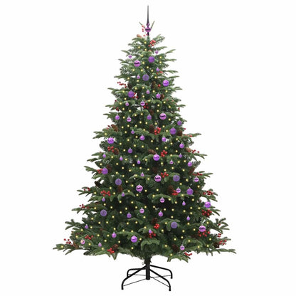 Artificial Christmas Tree with 300 LEDs with Stand Green 240 cm with LEDs &lilac balls