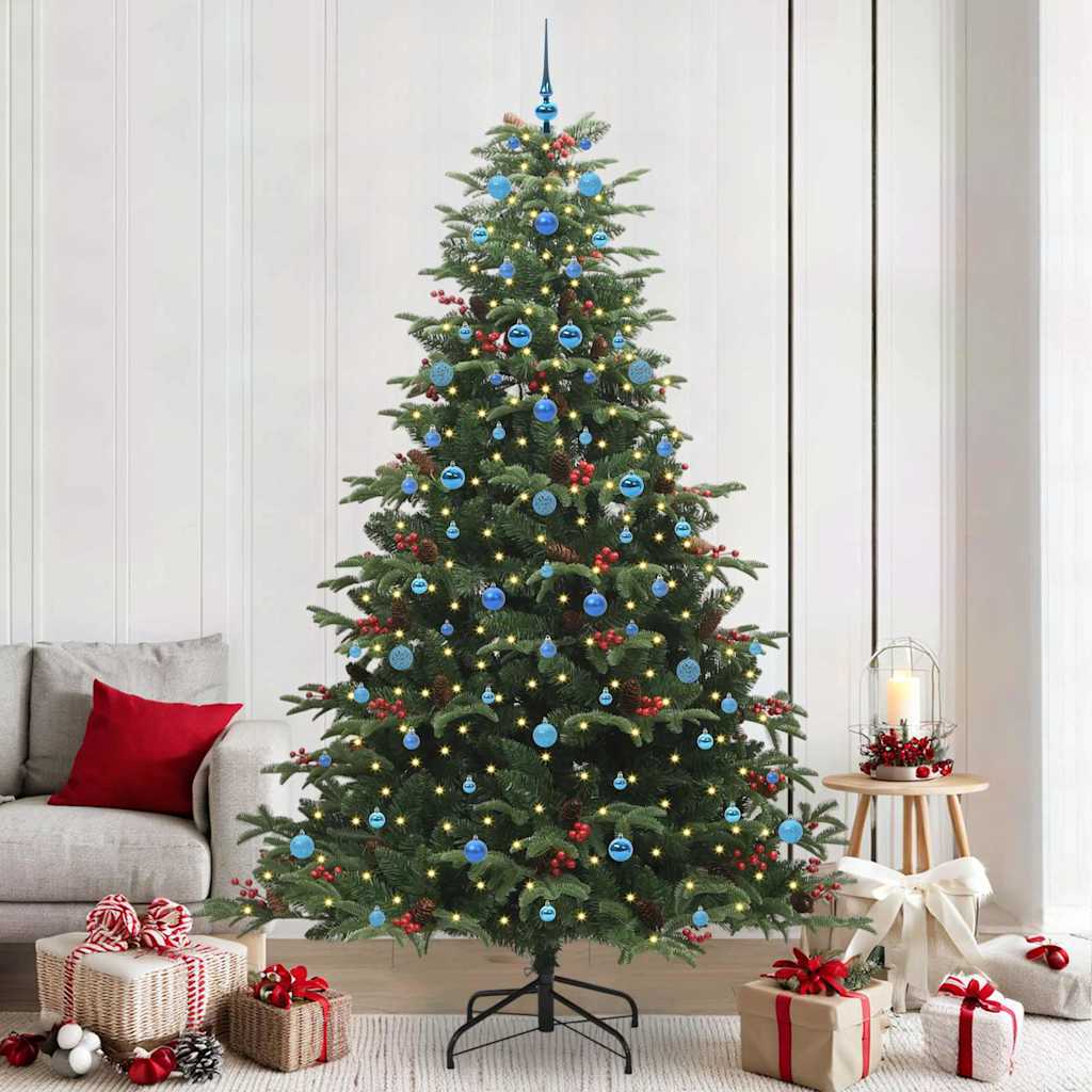 vidaXL Artificial Christmas Tree with 300 LEDs with Stand Green 240 cm 1