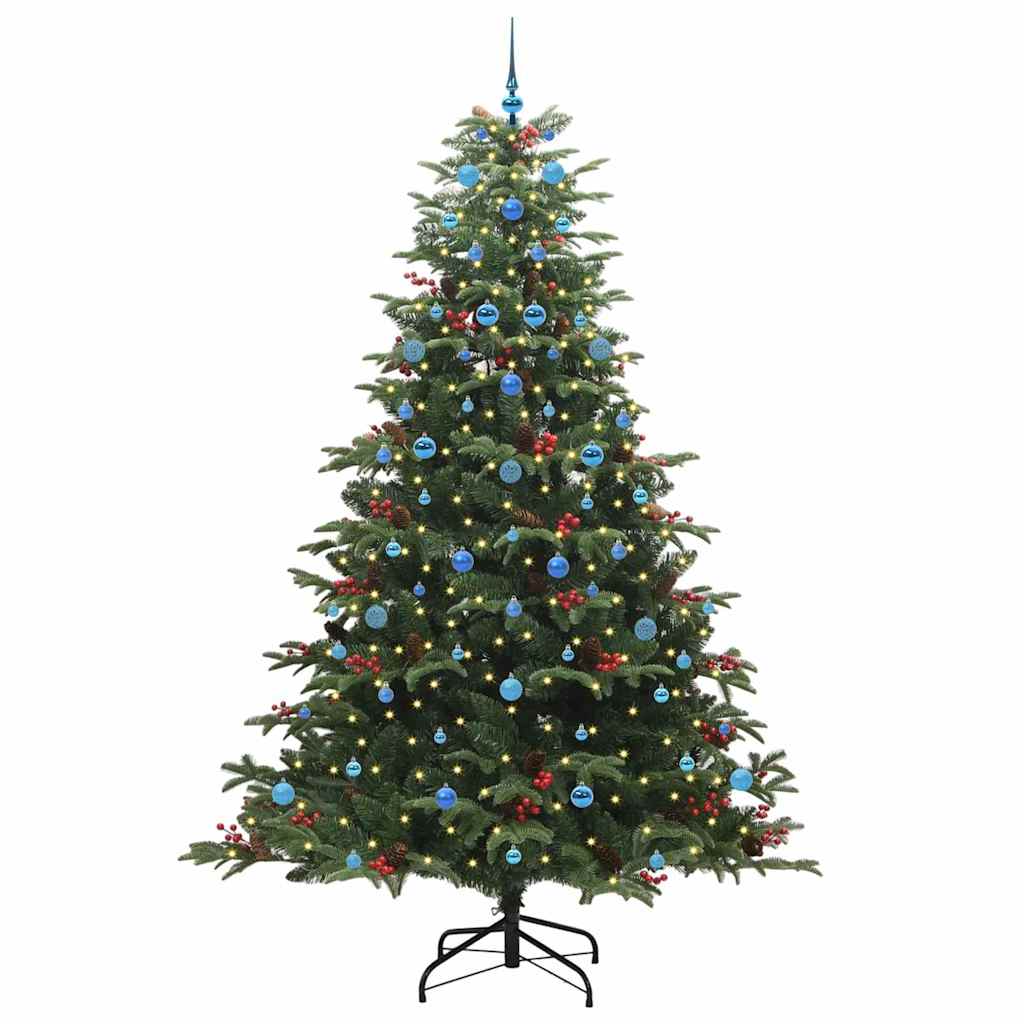 Artificial Christmas Tree with 300 LEDs with Stand Green 240 cm with LEDs &blue balls