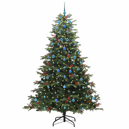 Artificial Christmas Tree with 300 LEDs with Stand Green 240 cm with LEDs &blue balls