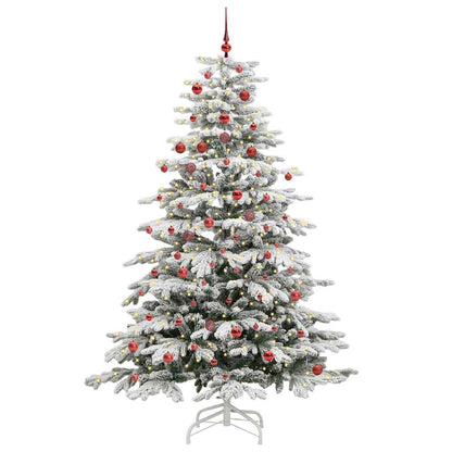vidaXL Artificial Hinged Christmas Tree White 210 cm PE and PVC 2