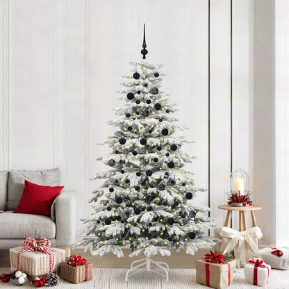 vidaXL Artificial Hinged Christmas Tree White 210 cm PE and PVC 1