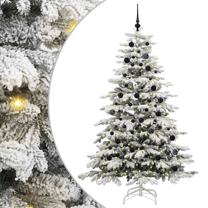vidaXL Artificial Hinged Christmas Tree White 210 cm PE and PVC 2