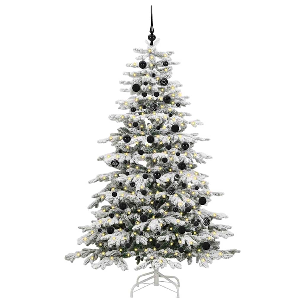 vidaXL Artificial Hinged Christmas Tree White 210 cm PE and PVC 3