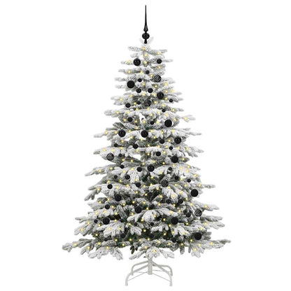 vidaXL Artificial Hinged Christmas Tree White 210 cm PE and PVC 3