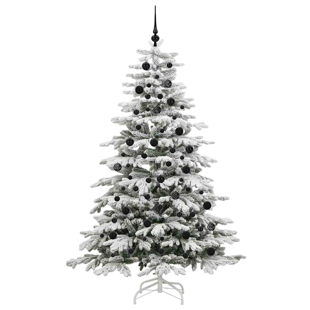 vidaXL Artificial Hinged Christmas Tree White 210 cm PE and PVC 4
