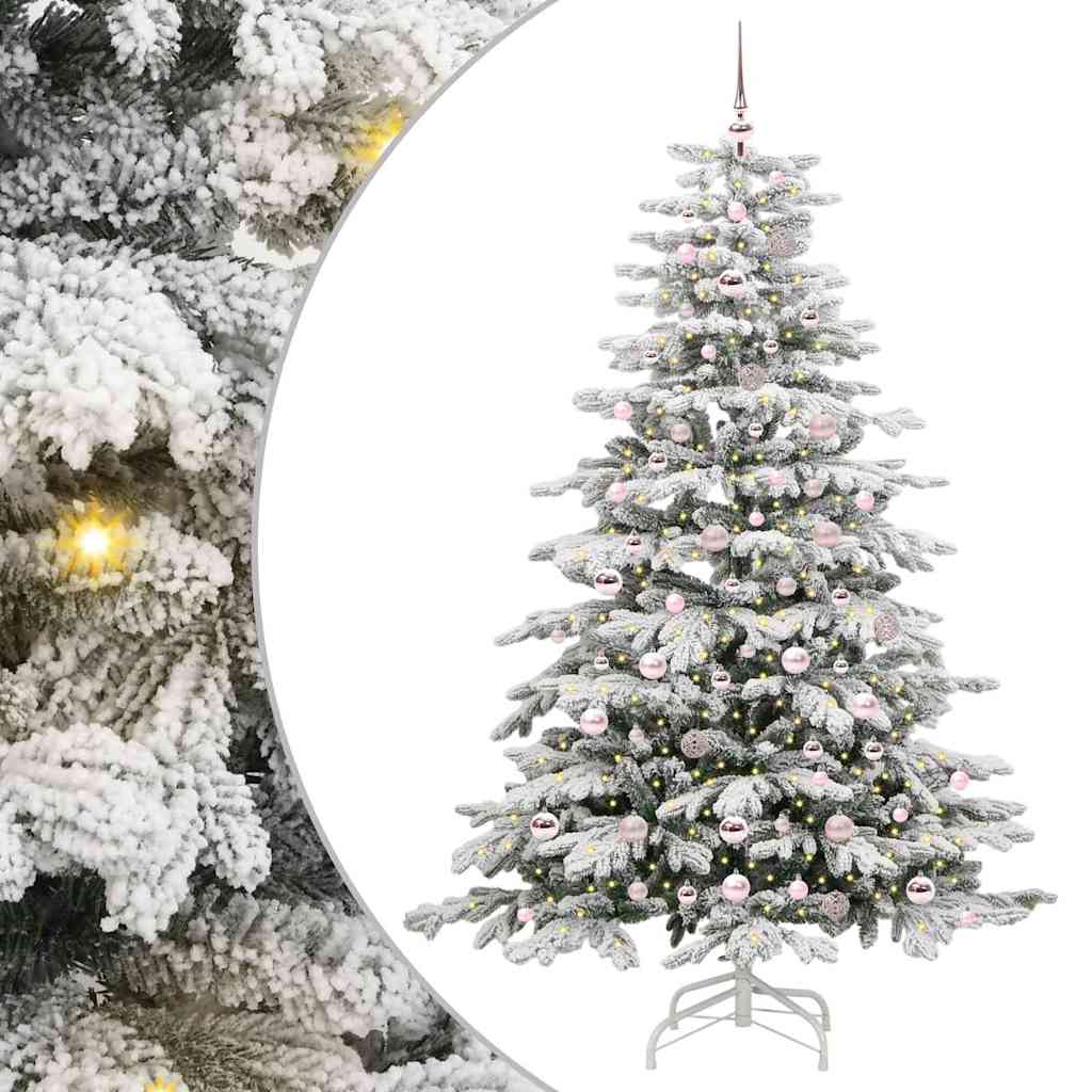 vidaXL Artificial Hinged Christmas Tree White 210 cm PE and PVC 2