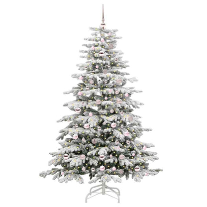 vidaXL Artificial Hinged Christmas Tree White 210 cm PE and PVC 3