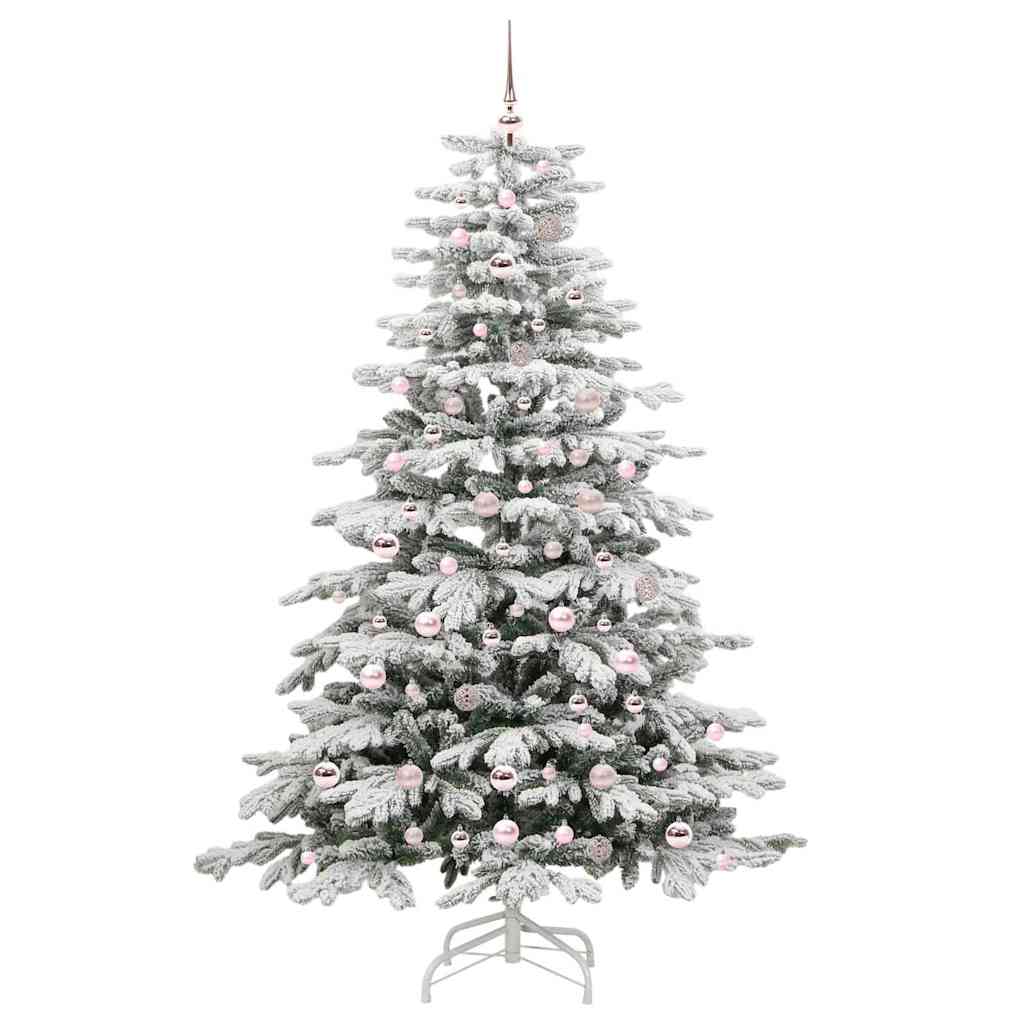 vidaXL Artificial Hinged Christmas Tree White 210 cm PE and PVC 4