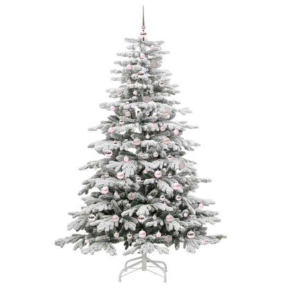 vidaXL Artificial Hinged Christmas Tree White 210 cm PE and PVC 4