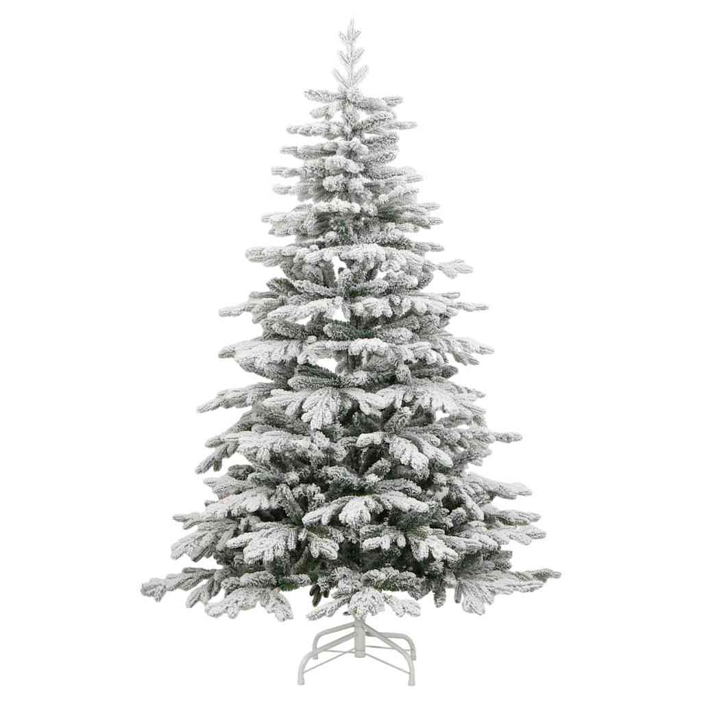 vidaXL Artificial Hinged Christmas Tree White 210 cm PE and PVC 5