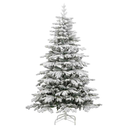 vidaXL Artificial Hinged Christmas Tree White 210 cm PE and PVC 5