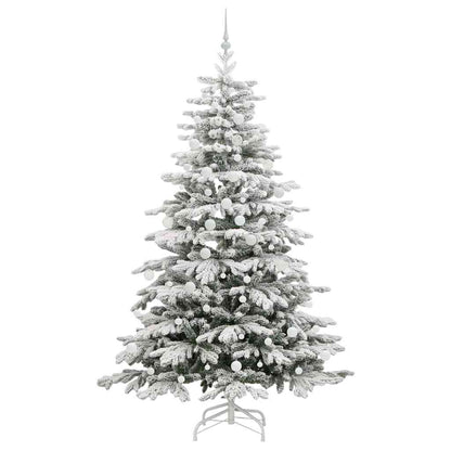 vidaXL Artificial Hinged Christmas Tree White 210 cm PE and PVC 4