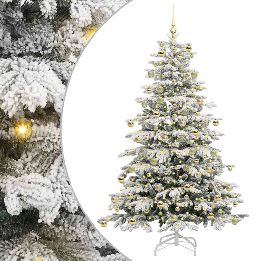 vidaXL Artificial Hinged Christmas Tree White 210 cm PE and PVC 2