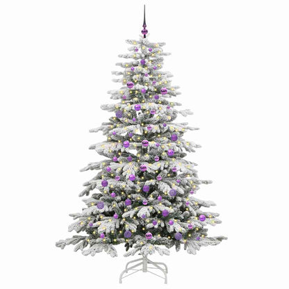 vidaXL Artificial Hinged Christmas Tree White 210 cm PE and PVC 3