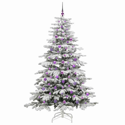 vidaXL Artificial Hinged Christmas Tree White 210 cm PE and PVC 4