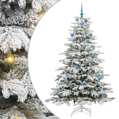 vidaXL Artificial Hinged Christmas Tree White 210 cm PE and PVC 2