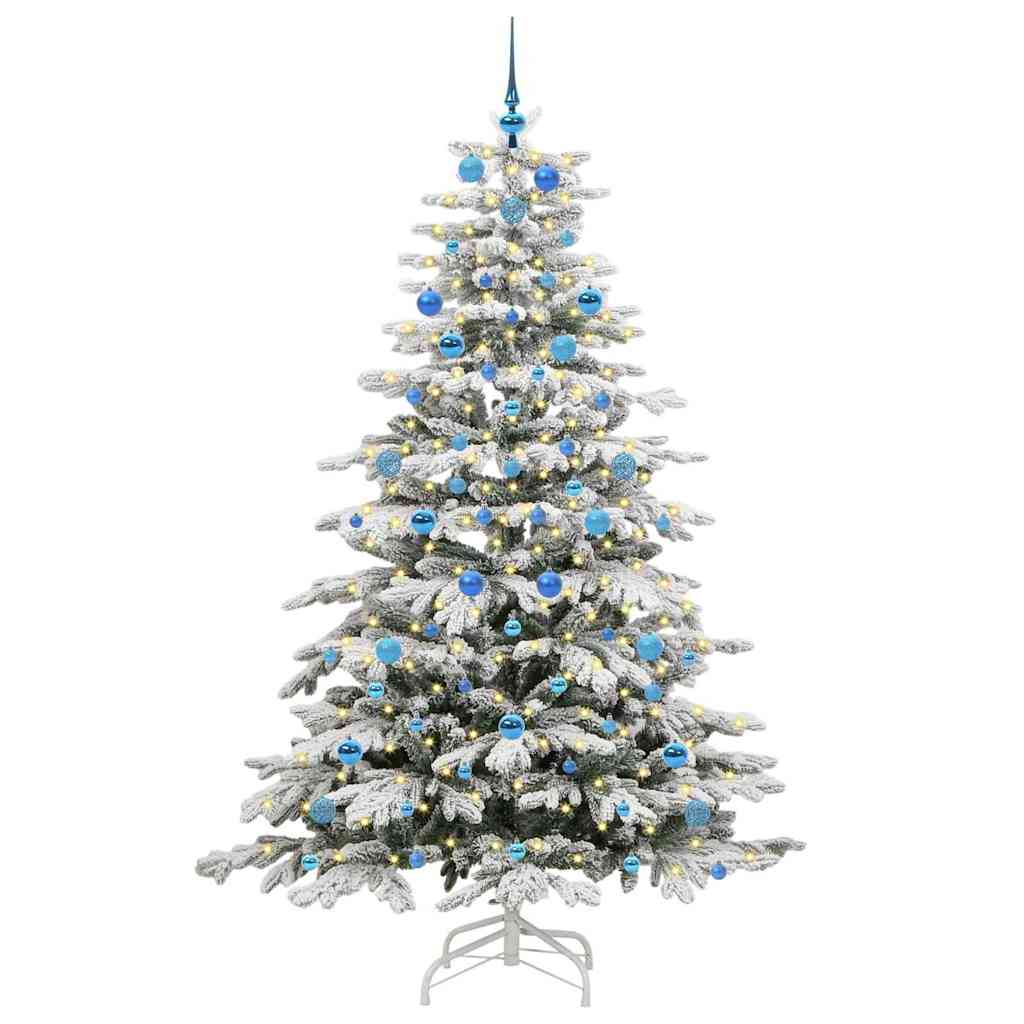 vidaXL Artificial Hinged Christmas Tree White 210 cm PE and PVC 3