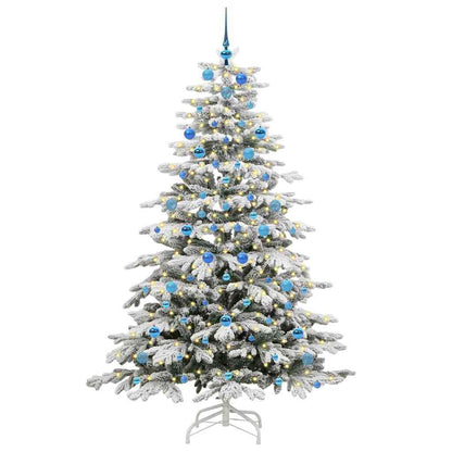 vidaXL Artificial Hinged Christmas Tree White 210 cm PE and PVC 3