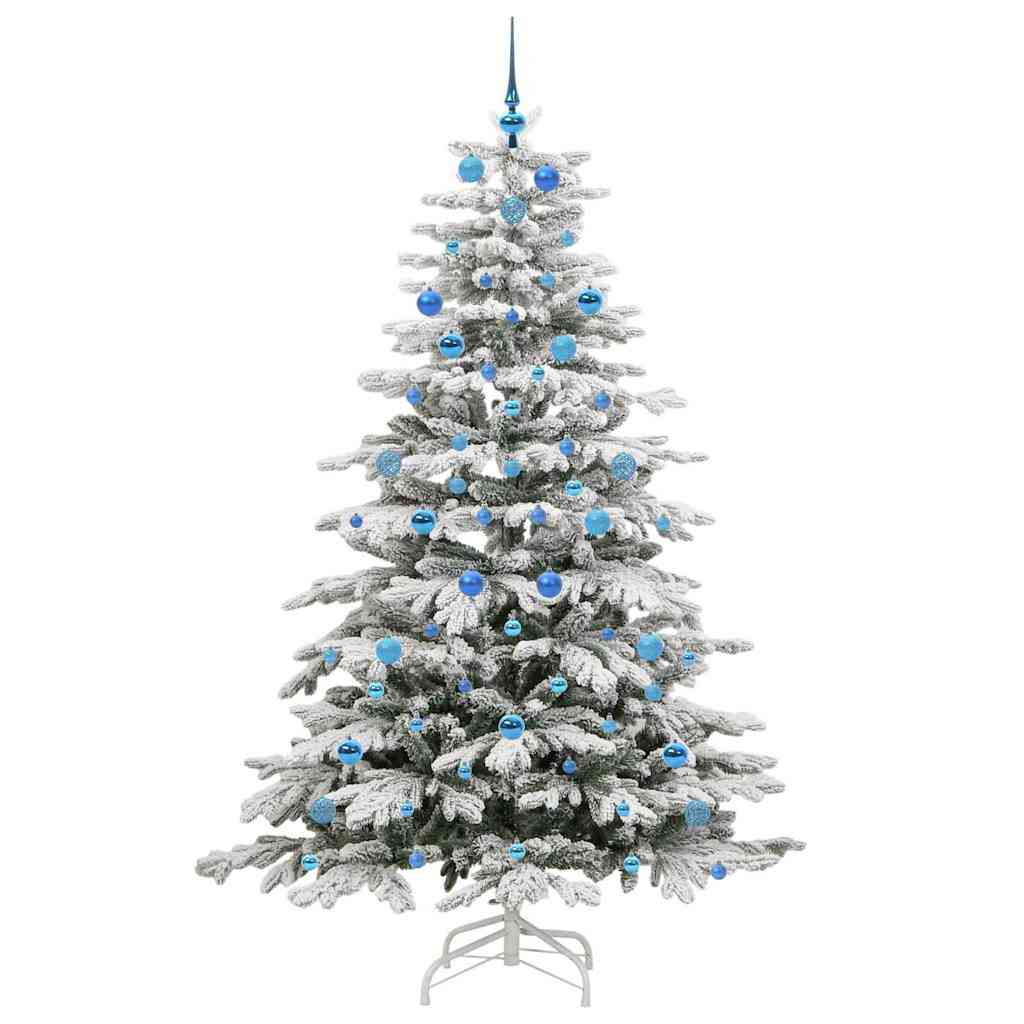 vidaXL Artificial Hinged Christmas Tree White 210 cm PE and PVC 4