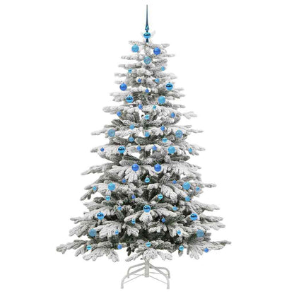 vidaXL Artificial Hinged Christmas Tree White 210 cm PE and PVC 4