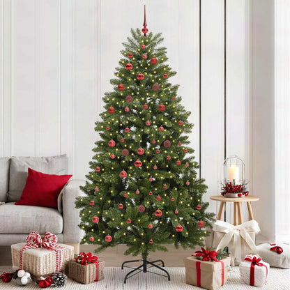 Artificial Christmas Tree 210 cm 300 LEDs Warm White Green Ø 106 x 210 cm with 300 LEDs&red balls