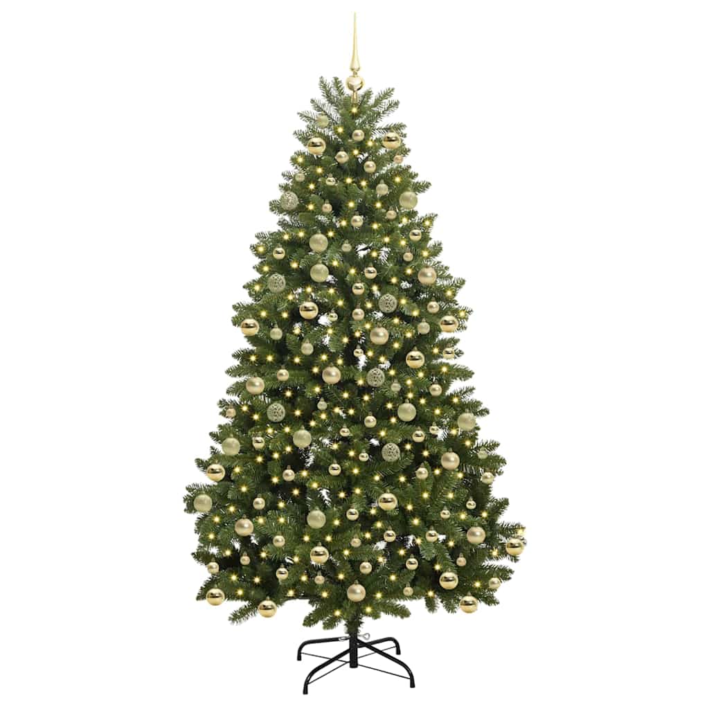 vidaXL Artificial Christmas Tree 210 cm 300 LEDs Warm White Green 3