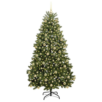 vidaXL Artificial Christmas Tree 210 cm 300 LEDs Warm White Green 3