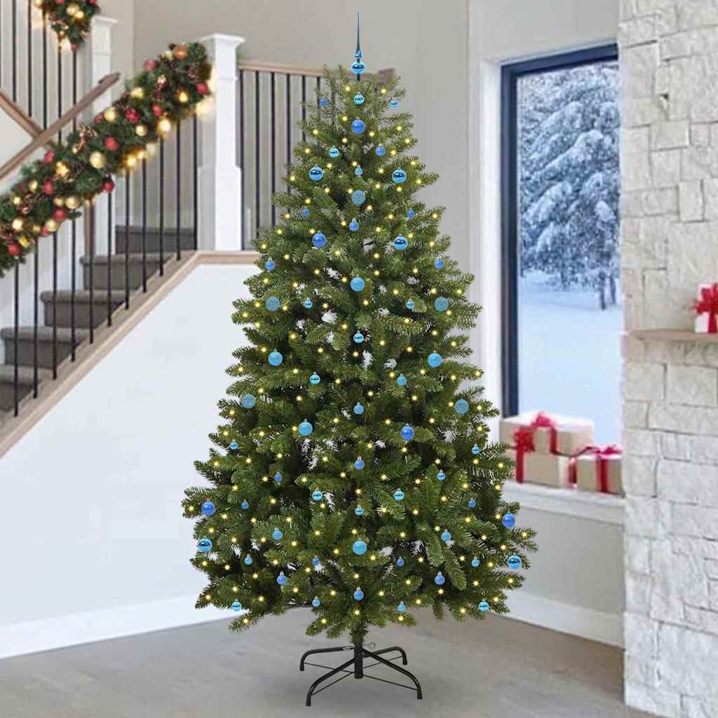 vidaXL Artificial Christmas Tree 270 cm 300 LEDs Warm White Green 1