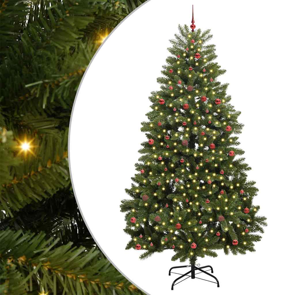 vidaXL Artificial Christmas Tree 300 cm 300 LEDs Warm White Green 2