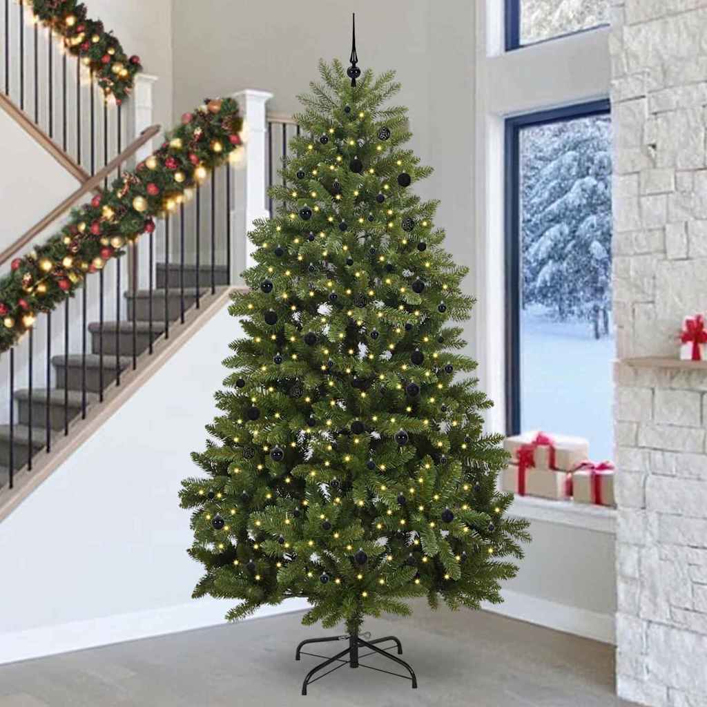 vidaXL Artificial Christmas Tree 300 cm 300 LEDs Warm White Green 1