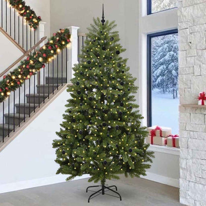 vidaXL Artificial Christmas Tree 300 cm 300 LEDs Warm White Green 1