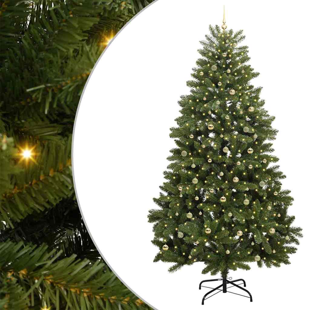 vidaXL Artificial Christmas Tree 300 cm 300 LEDs Warm White Green 2