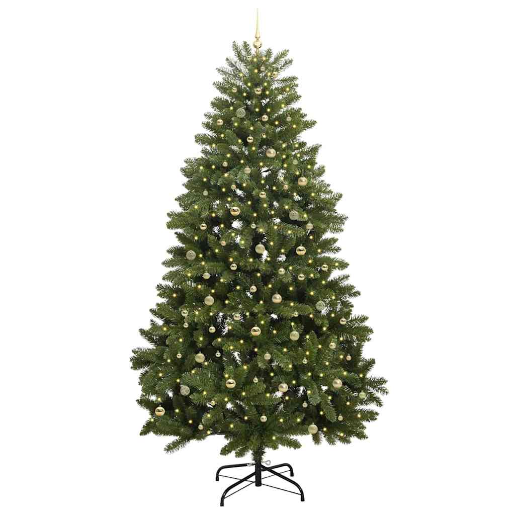 vidaXL Artificial Christmas Tree 300 cm 300 LEDs Warm White Green 3