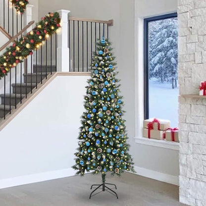 Artificial Christmas Tree Green 240 cm with LEDs &blue balls