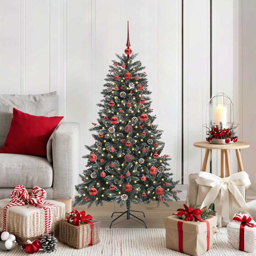 Artificial Christmas Tree Green 120 cm with LEDs &red balls