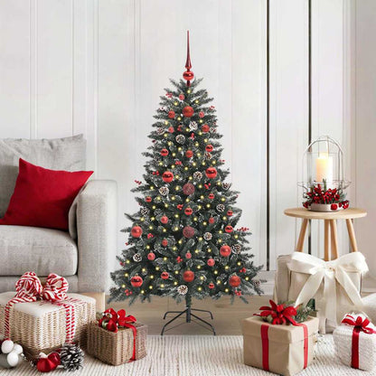 Artificial Christmas Tree Green 120 cm with LEDs &red balls