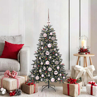 Artificial Christmas Tree Green 120 cm with LEDs &pink balls
