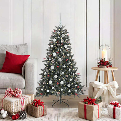Artificial Christmas Tree Green 120 cm with LEDs &white balls
