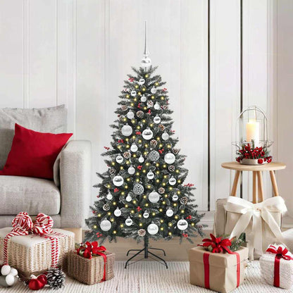 Artificial Christmas Tree Green 120 cm with LEDs &silver balls
