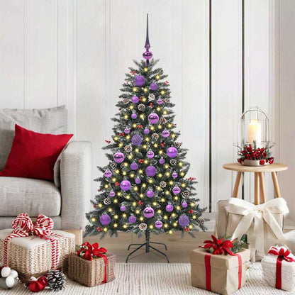 Artificial Christmas Tree Green 120 cm with LEDs &lilac balls