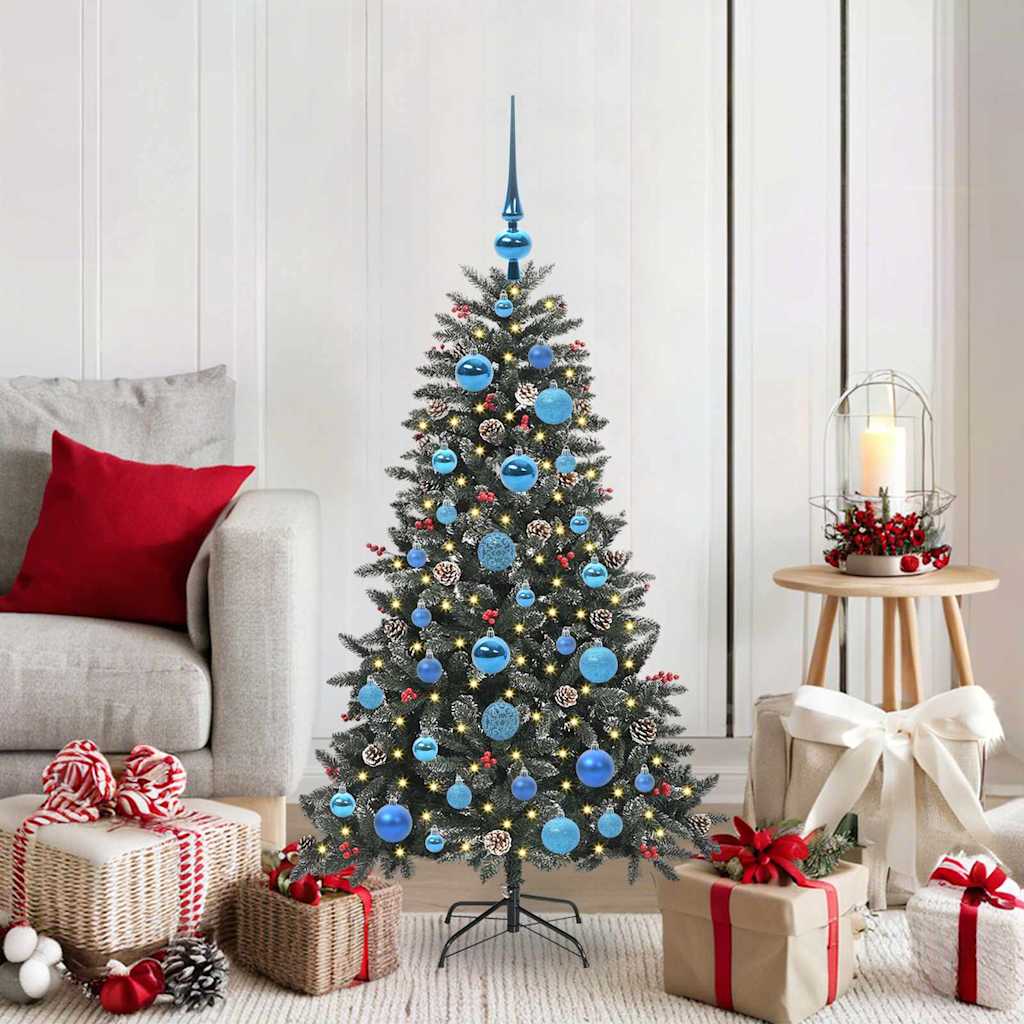 Artificial Christmas Tree Green 120 cm with LEDs &blue balls