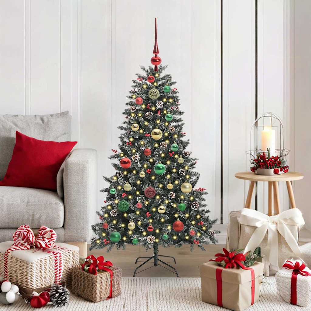 Artificial Christmas Tree Green 120 cm with LEDs &multicolour balls