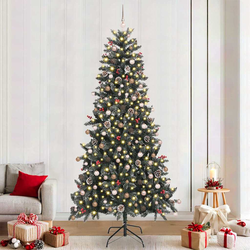 vidaXL Artificial Christmas Tree with 300 LEDs with Stand Green 240 cm 1