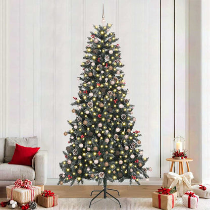 vidaXL Artificial Christmas Tree with 300 LEDs with Stand Green 240 cm 1
