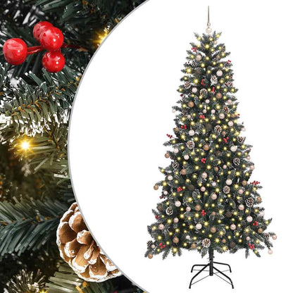Artificial Christmas Tree Green 240 cm with LEDs &rose gold balls