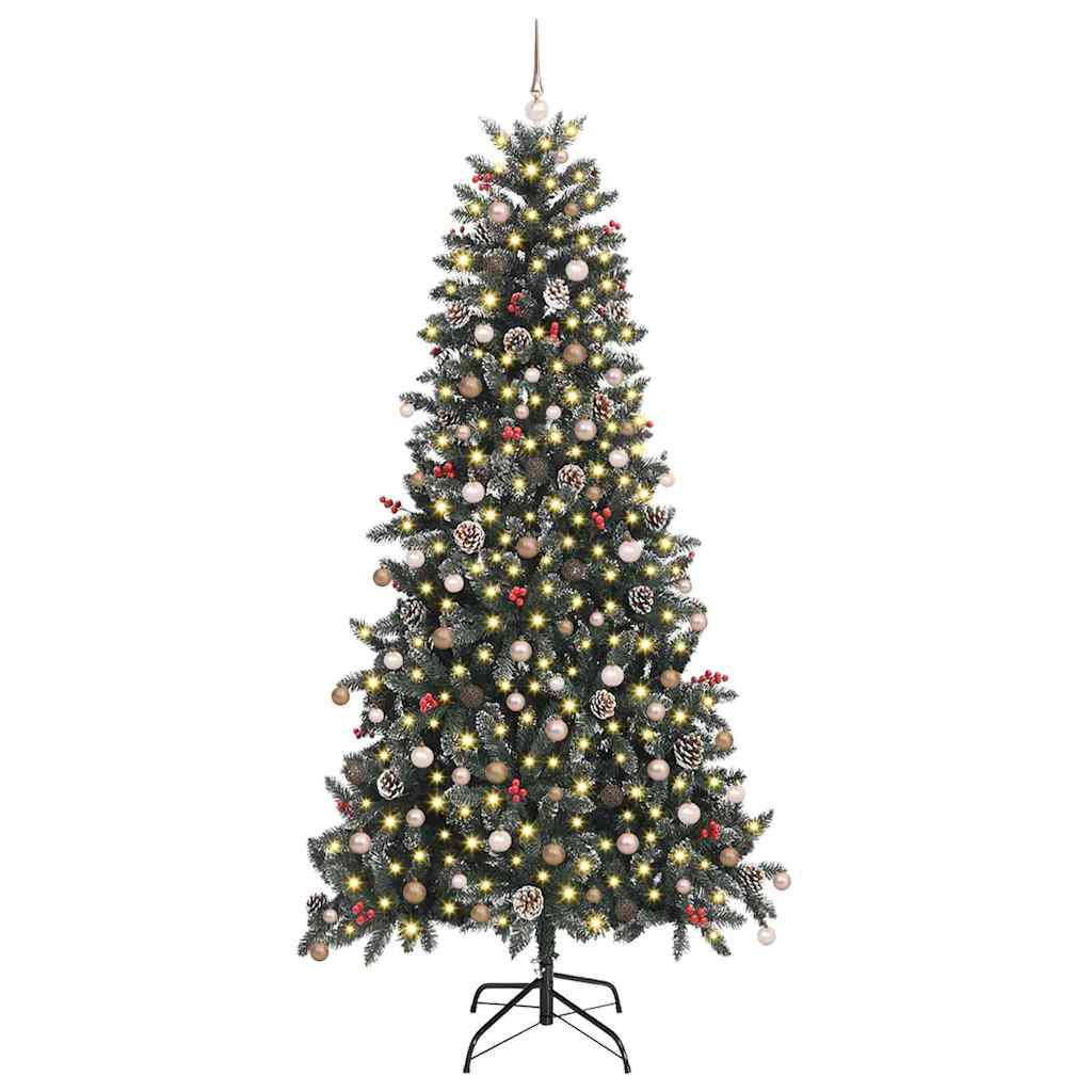 vidaXL Artificial Christmas Tree with 300 LEDs with Stand Green 240 cm 3
