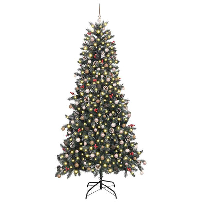 Artificial Christmas Tree Green 240 cm with LEDs &rose gold balls
